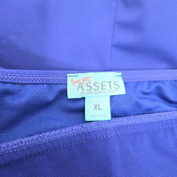 Assets Spanx Blue Shirred Underwire Pushup Power Convertible Swimsuit - Picture 12 of 12